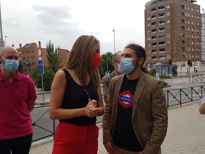 Mar Espinar, nueva portavoz del PSOE en el Ayuntamiento de Madrid, y el concejal de Usera Álvaro Vidal