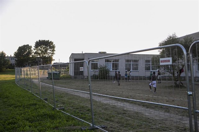 Archivo - Centro de detencion de migrantes en Lituania