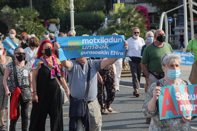 Marcha convocada por SARE a favor del acercamiento de los presos de ETA celebrada el 21 de agosto de 2021 en San Sebastián