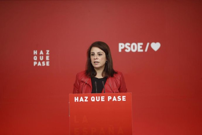 Archivo - La vicesecretaria general del Partido Socialista, Adriana Lastra,