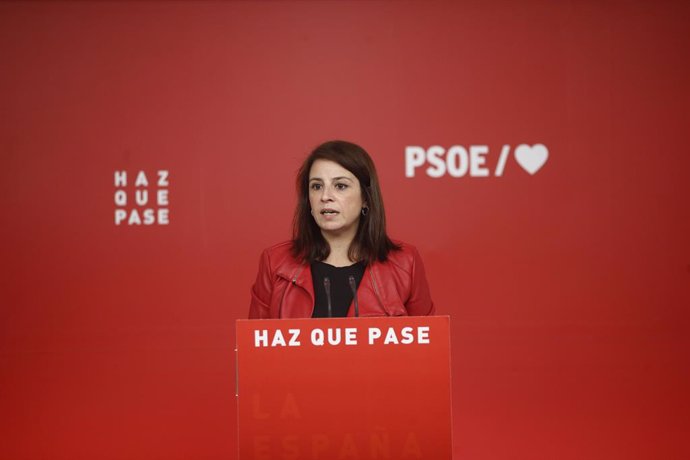 Archivo - Arxiu - La sots-secretria general del Partit Socialista, Adriana Lastra