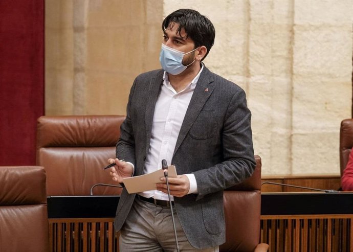 El diputado de Unidas Podemos por la provincia de Sevilla, Ismael Sánchez, en el Parlamento, en foto de archivo.