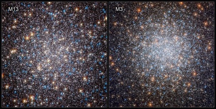 Visión de Hubble de M13 (2010) y M3 (2019).