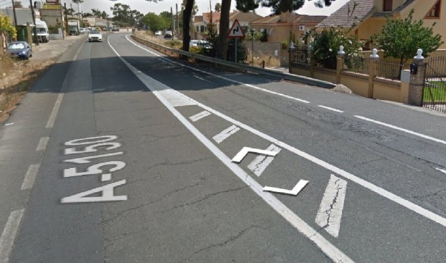 Imagen de la carretera A-5150 a su paso por el municipio de Ayamonte (Huelva), donde se ha producido un accidente de tráfico