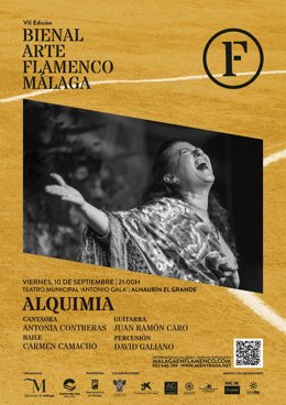 Cartel del espéctaculo de la Bienal de Arte Flamenco con Antonia Contreras