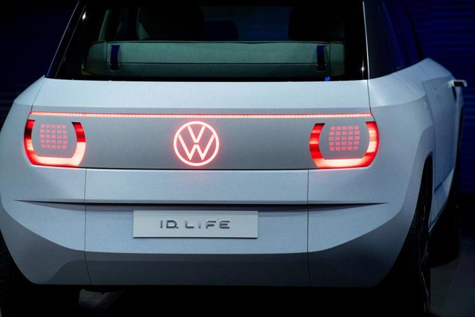06 September 2021, Bavaria, Munich: The new "ID. Life" from VW can be seen at the Volkswagen booth during the press day ahead of the International Motor Show. Photo: Sven Hoppe/dpa