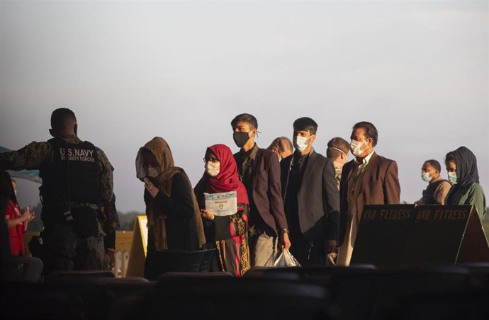 Imagen de archivo de refugiados afganos.