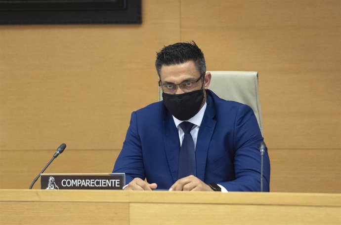 Archivo - El que fuera chófer del extesorero del PP Luis Bárcenas, Sergio Ríos, en la Comisión de Investigación sobre la utilización de medios de Interior para favorecer al PP y anular pruebas en casos de corrupción, a 20 de mayo de 2021, en la Sala Pr