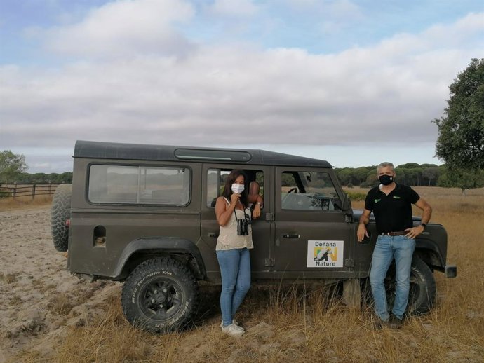 La delegada de Turismo de la Junta en Huelva, en su visita a la zona norte de Doñana.