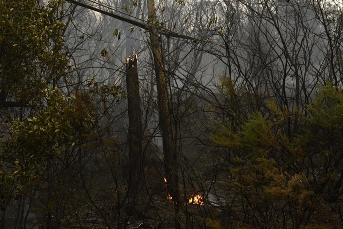 Incendios de un fuego en el municipio de Quiroga (Margaride), en la provincia de Lugo a 6 de septiembre de 2021, en Galicia (España)