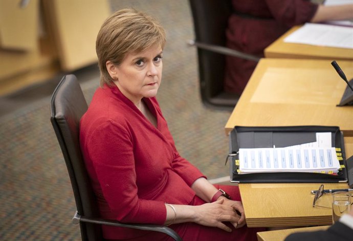 02 September 2021, United Kingdom, Edinburgh: Scotland's First Minister Nicola Sturgeon attends First Minister's Questions at the Scottish Parliament. Photo: Jane Barlow/PA Wire/dpa