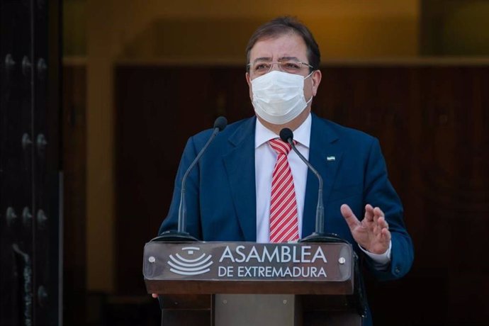 El presidente de la Junta de Extremadura, Guillermo Fernández Vara, en el acto del Día de Extremadura