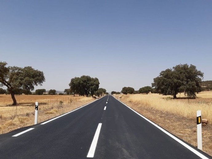 Tramo de la A-3277 a su paso por la Granjuela (Córdoba)