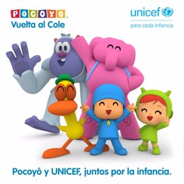 Cartel promocional Zinkia-Pocoyó y UNICEF