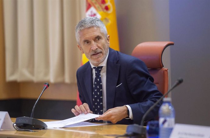 El ministro de Interior, Fernando Grande-Marlaska, en un acto en la sede de la DGT