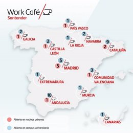 Aperturas de Work Café de Banco Santander