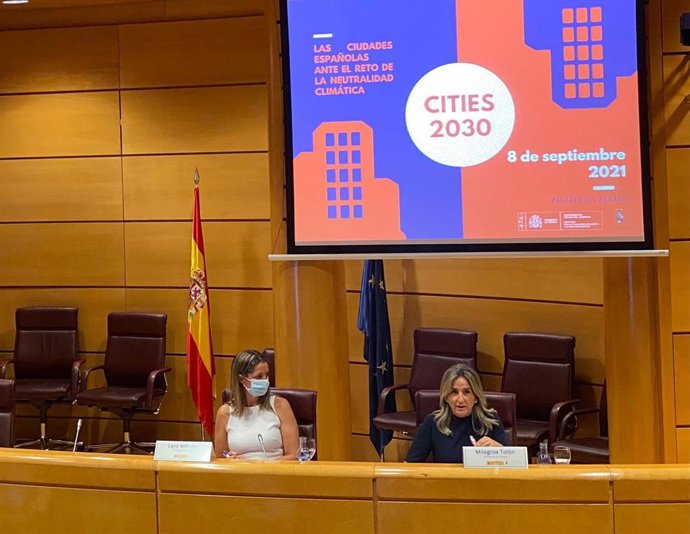 La alcaldesa de Toledo, Milagros Tolón, en la Jornada Las ciudades españolas ante el reto de la neutralidad climática que se ha desarrollado en el Senado