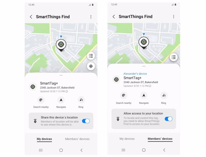 Samsung SmartThings Find Members