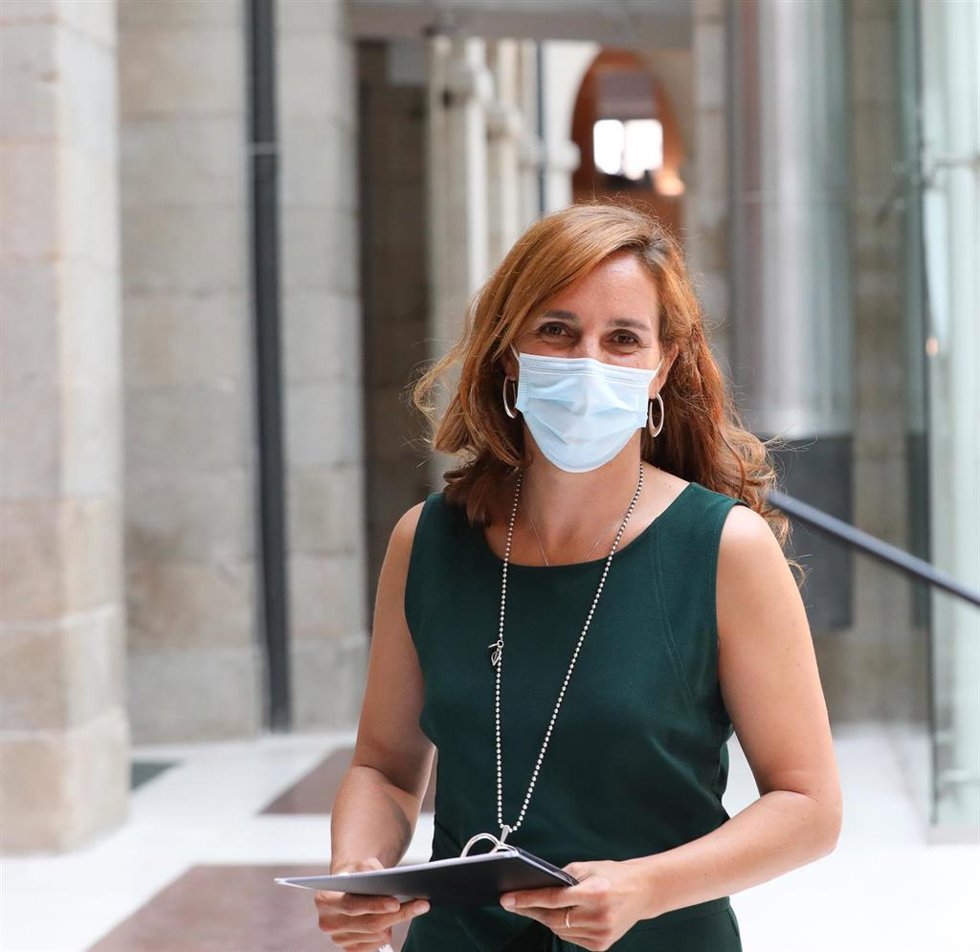 La portavoz de Más Madrid en la Asamblea, Mónica García, en la sede del Gobierno regional.