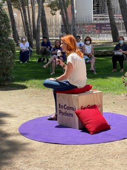 Archivo - La líder de los comuns en el Parlament, Jéssica Albiach, en un acto en Barcelona
