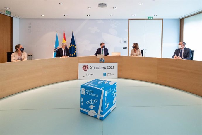El presidente de la Xunta, Alberto Núñez Feijóo, encabeza la reunión de su gobierno del 9 de septiembre de 2021