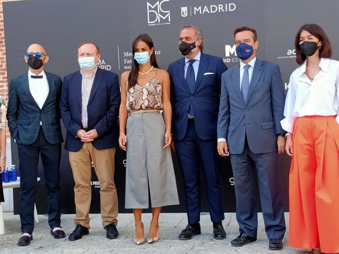 Nuria de Miguel, directora de MBFWMadrid, ell presidente de Ifema Madrid, Ángel Asensio, la vicealcaldesa de Madrid, Begoña Villacís, y el delegado del Área de Economía, Miguel Ángel Redondo