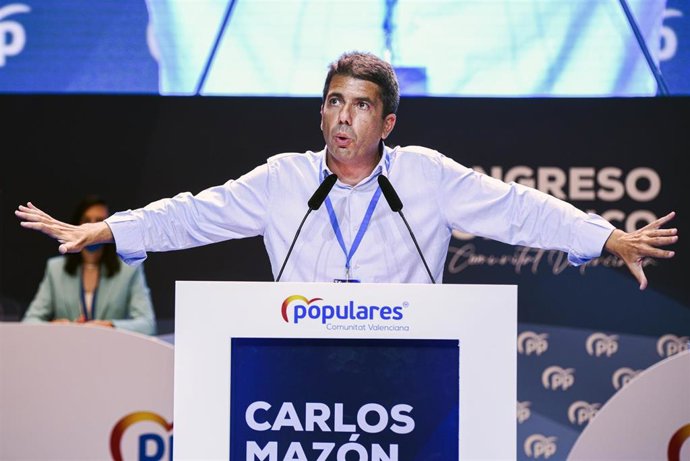 Archivo - El presidente del PPCV, Carlos Mazón, en imagen de archivo