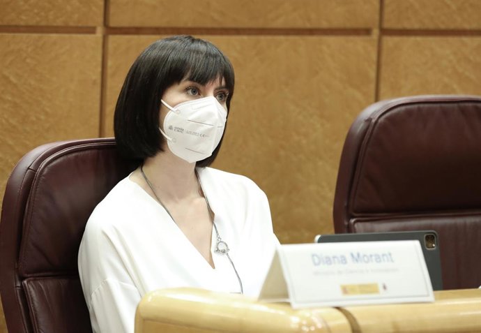 La ministra de Cincia i Innovació, Diana Morant, durant la inauguració de la jornada 'Cities 2030. Las ciudades españolas ante el reto de la neutralidad climática', organitzada pel Ministeri per a la Transició Ecolgica i el Repte Demogrfic