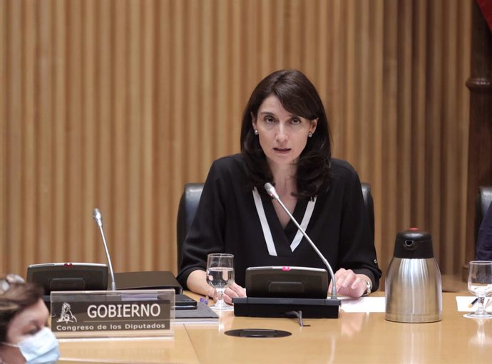 La ministra de Justicia, Pilar Llop, acude a comparecer en la comisión de su departamento en el Congreso de los Diputados, a 9 de septiembre de 2021, en Madrid (España). LLop comparece a petición propia, para informar de las líneas generales de la polít