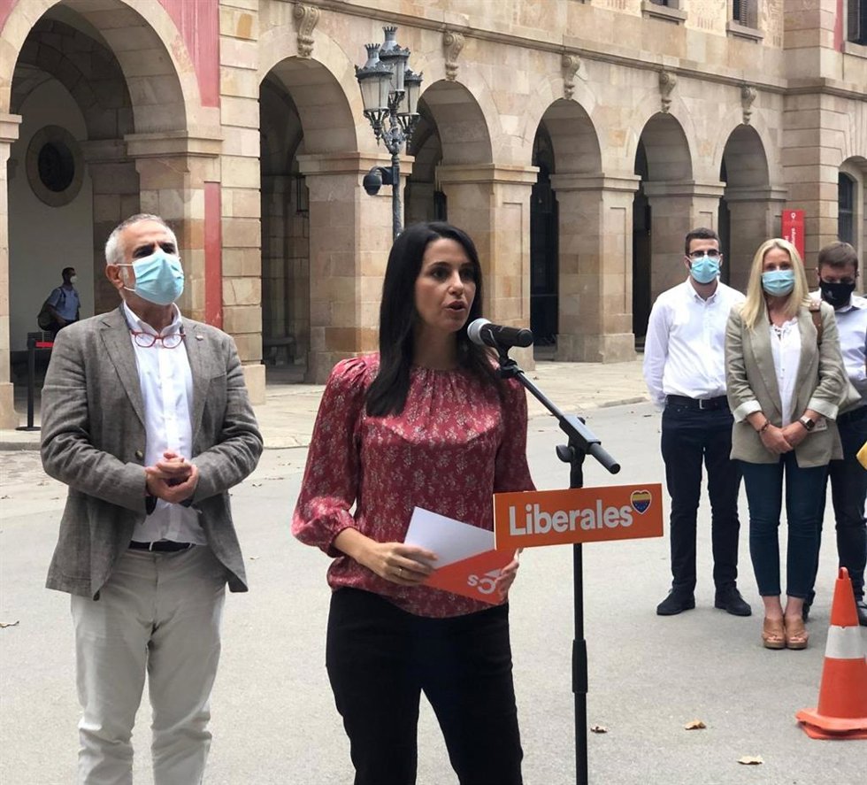 La Presidenta De Cs, Inés Arrimadas, En Declaraciones En Barcelona Ante El Parlament El 9 De Septiembre De 2021.