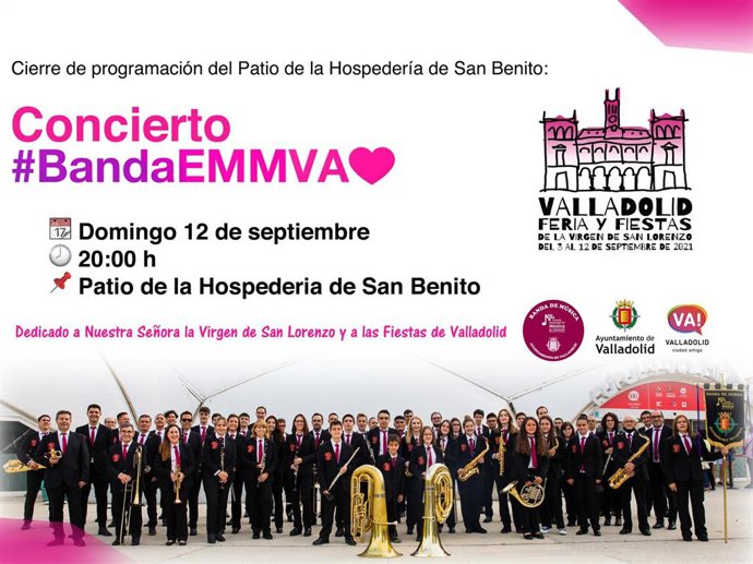 Cartel del concierto que ofrece este domingo la Escuela Municipal de Música de Valladolid.