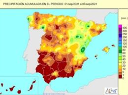 La falta de lluvias que se acumula desde que el 1 de octubre de 2020 comenzó el año hidrológico hasta el 7 de septiembre de 2021 se sitúa un 7 por ciento por debajo del valor normal