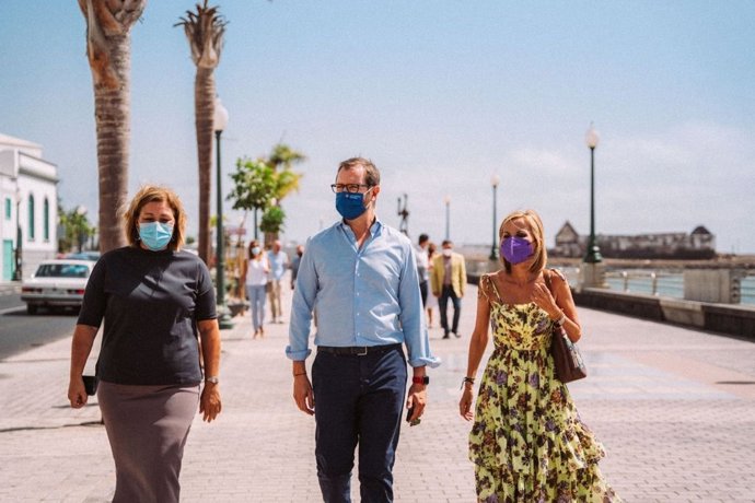 El portavoz del Grupo Popular en el Senado, Javier Maroto, este viernes en Arrecife (Lanzarote)