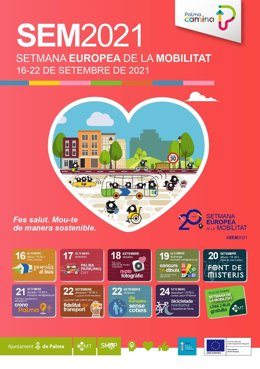 Póster de actividades previstas con motivo de la Semana Europea de la Movilidad.