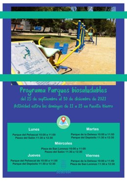 Archivo - Cartel del programa 'Parques Biosaludables'.