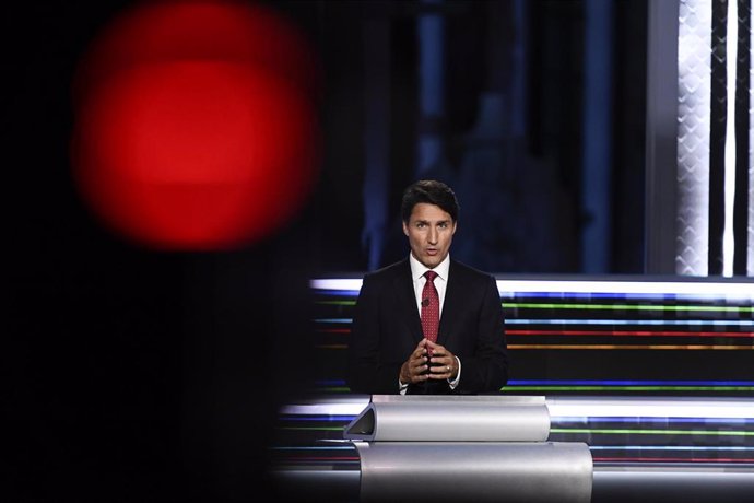 Justin Trudeau durante un debate televisado.