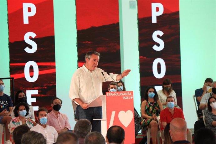 El secretario general del PSOE-A, Juan Espadas, en un acto del PSOE en Jaén.