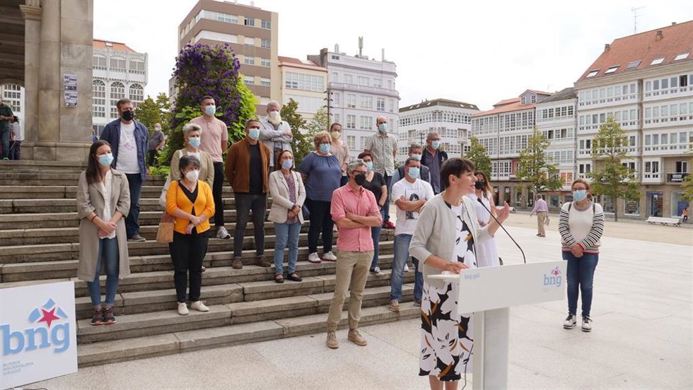 La portavoz del BNG, Ana Pontón, en Ferrol