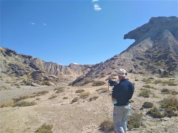 El equipo de grabación en una de las célebres localizaciones de Leone