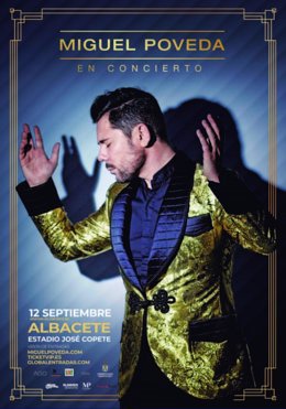 Cartel del concierto de Miguel Poveda en Albacete.