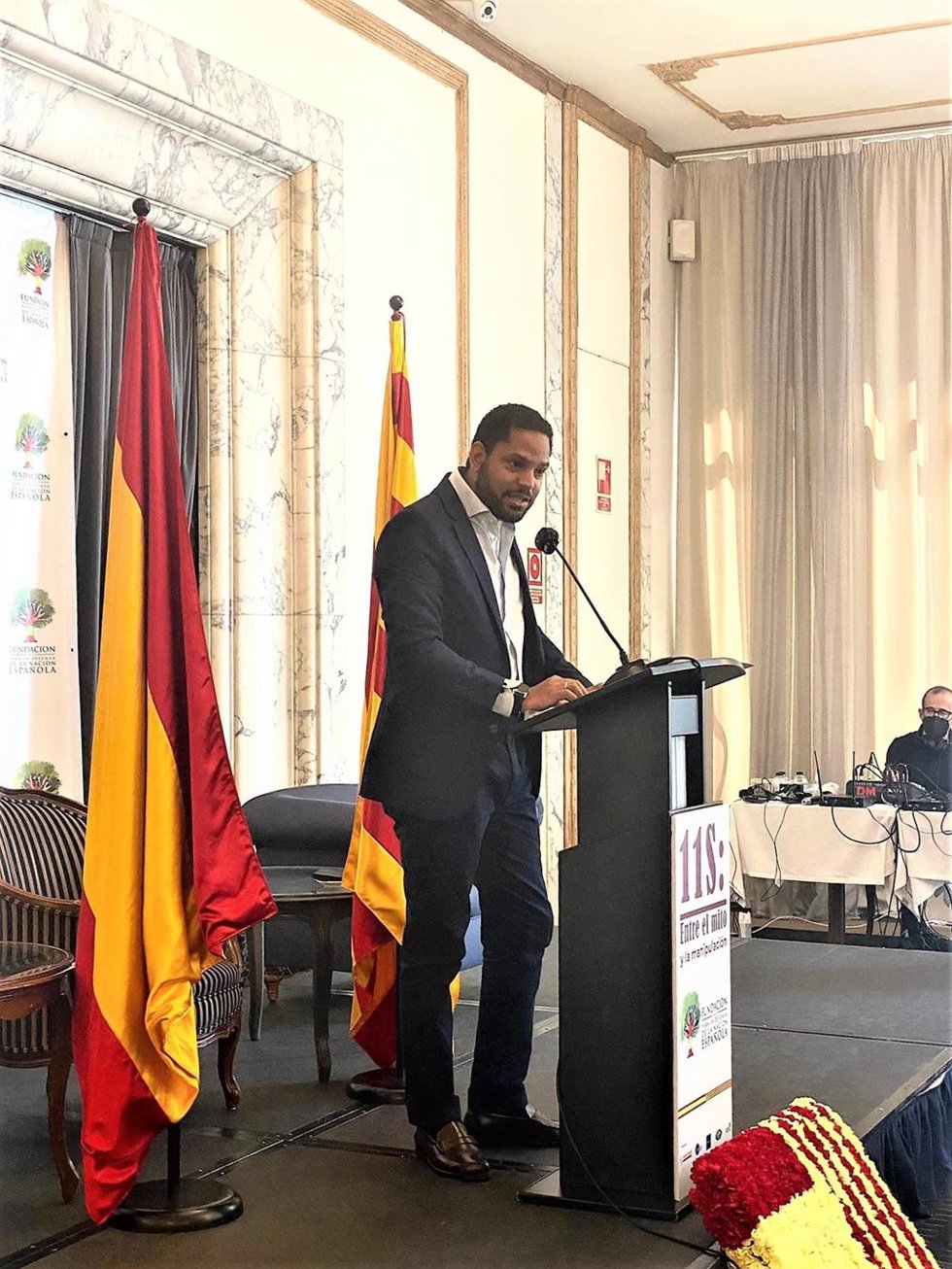 El líder de Vox en Catalunya, Ignacio Garriga, durante la Diada
