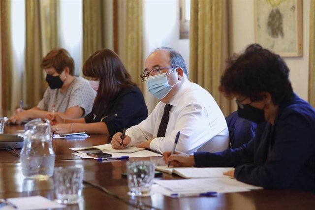 El ministro de Cultura y Deporte, Miquel Iceta, durante una reunión en la sede del Ministerio.