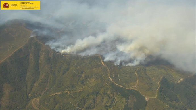 Imagen del incendio en Sierra Bermeja