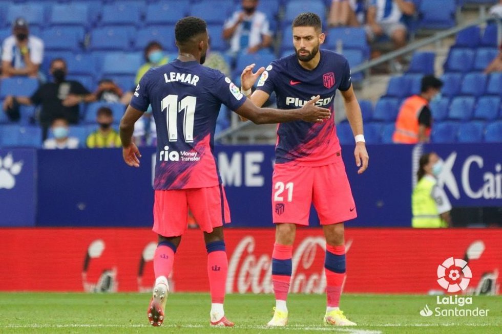 Thomas Lemar y Yannick Carrasco con el Atlético de Madrid