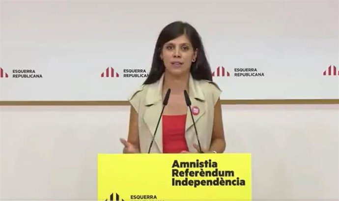 La secretaria general adjunta y portavoz de ERC, Marta Vilalta, en rueda de prensa