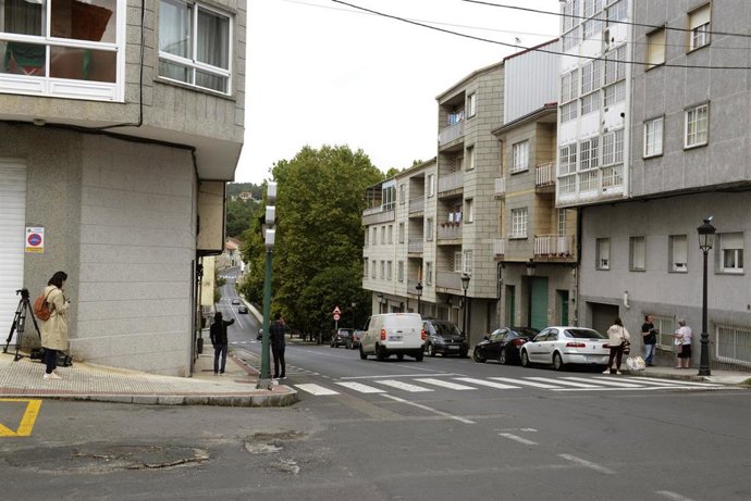 Edificio desde dondecayó una adolescente, en O Carballiño, Ourense, Galicia (España)