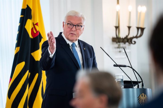 13 September 2021, Berlin: German President Frank-Walter Steinmeier speaks at the presentation of the research project "The Office of the Federal President and the confrontation with National Socialism 1949-1994" at Bellevue Palace. Photo: Bernd von Jut
