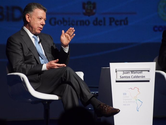 Archivo - Juan Manuel Santos participa en la Cumbre de las Américas en 2018