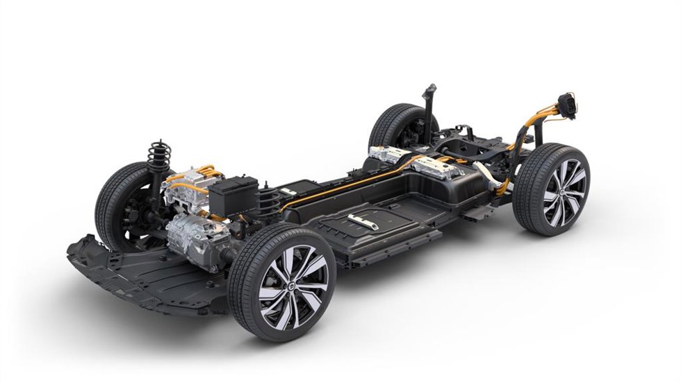 Volvo XC40 Recharge (single motor): powertrain cutaway