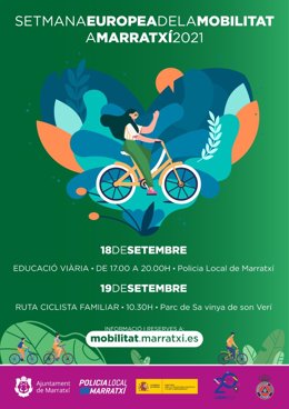 Cartel de la Semana Europea de la Movilidad, en Marratxí.